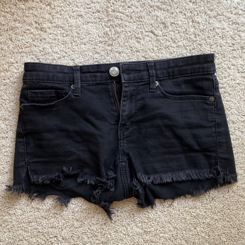 Girls Black Jean Shorts
